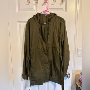 Columbia olive green rain jacket shell